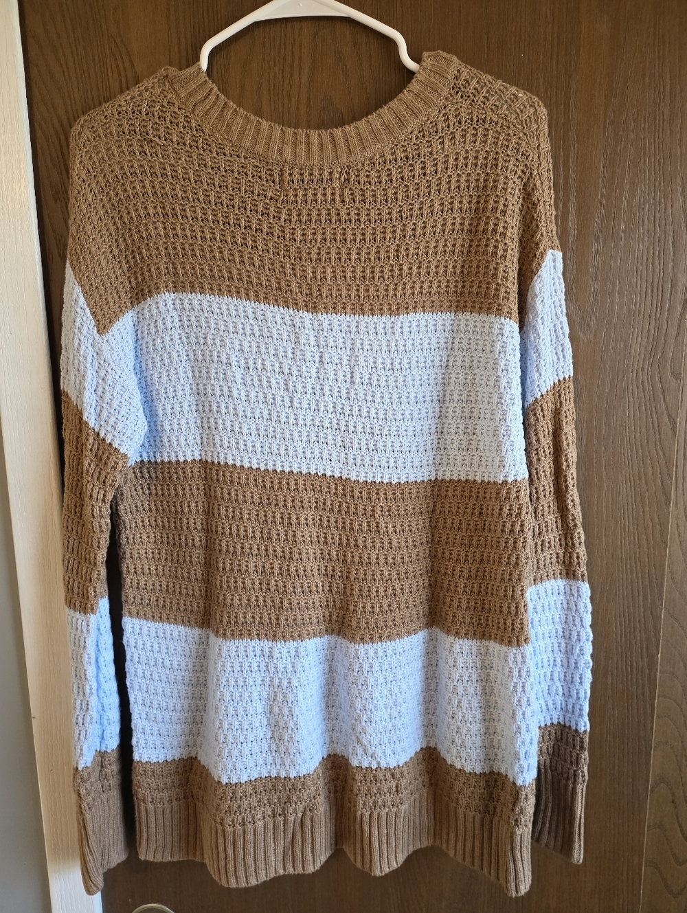 Old Navy Tunic-Length Waffle Knit Sweater in Camel Brown - Picture 3 of 3